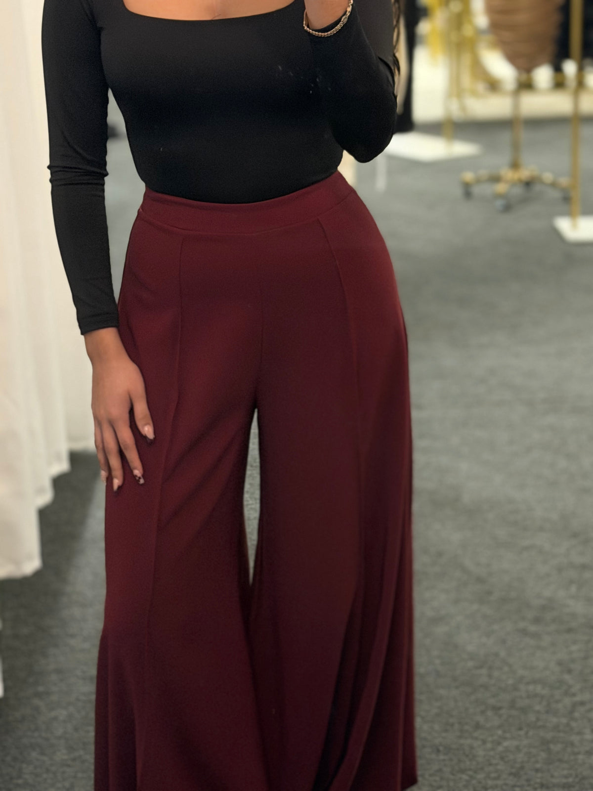 Burgundy Statement Pants