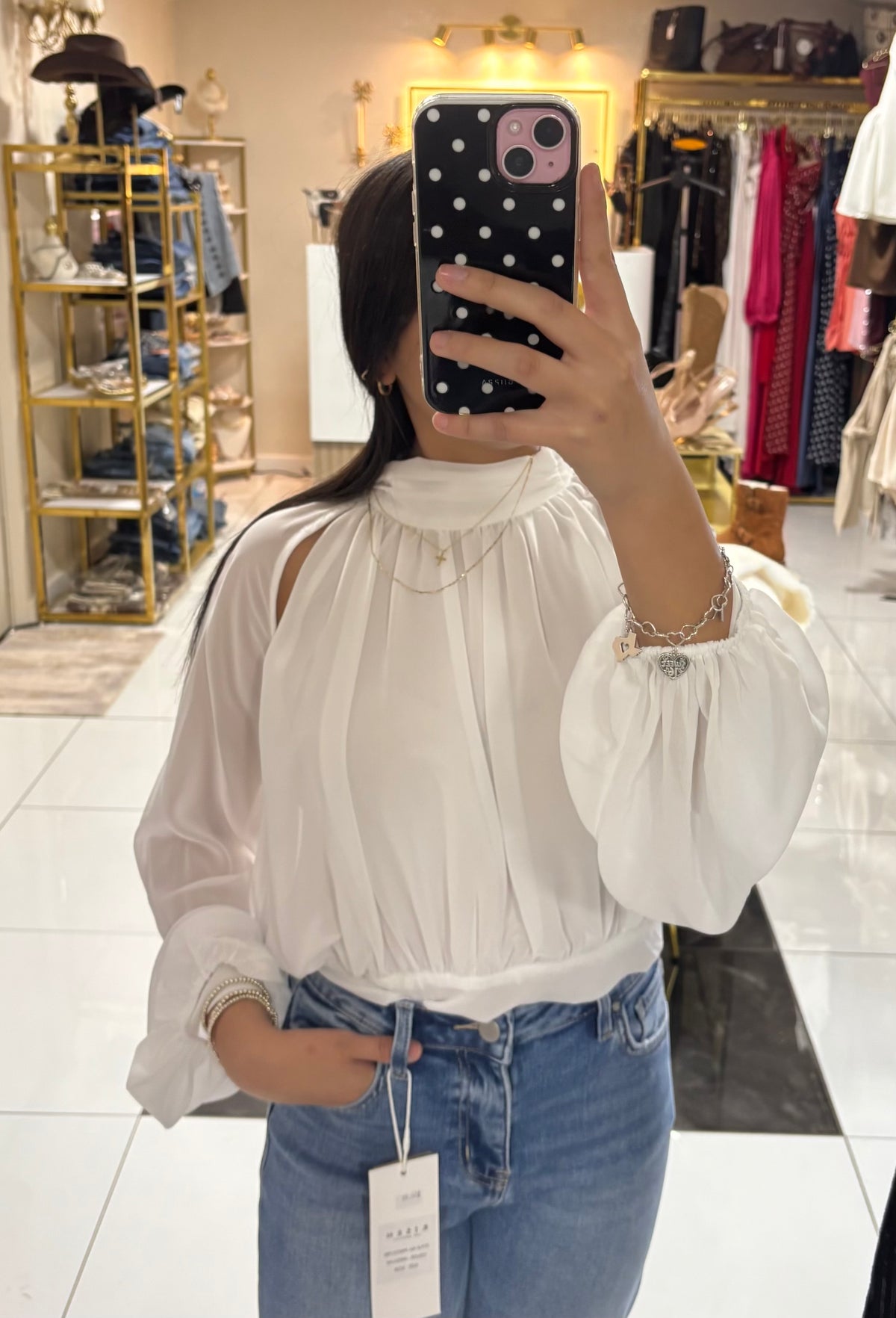 Pearl Button Cropped Top
