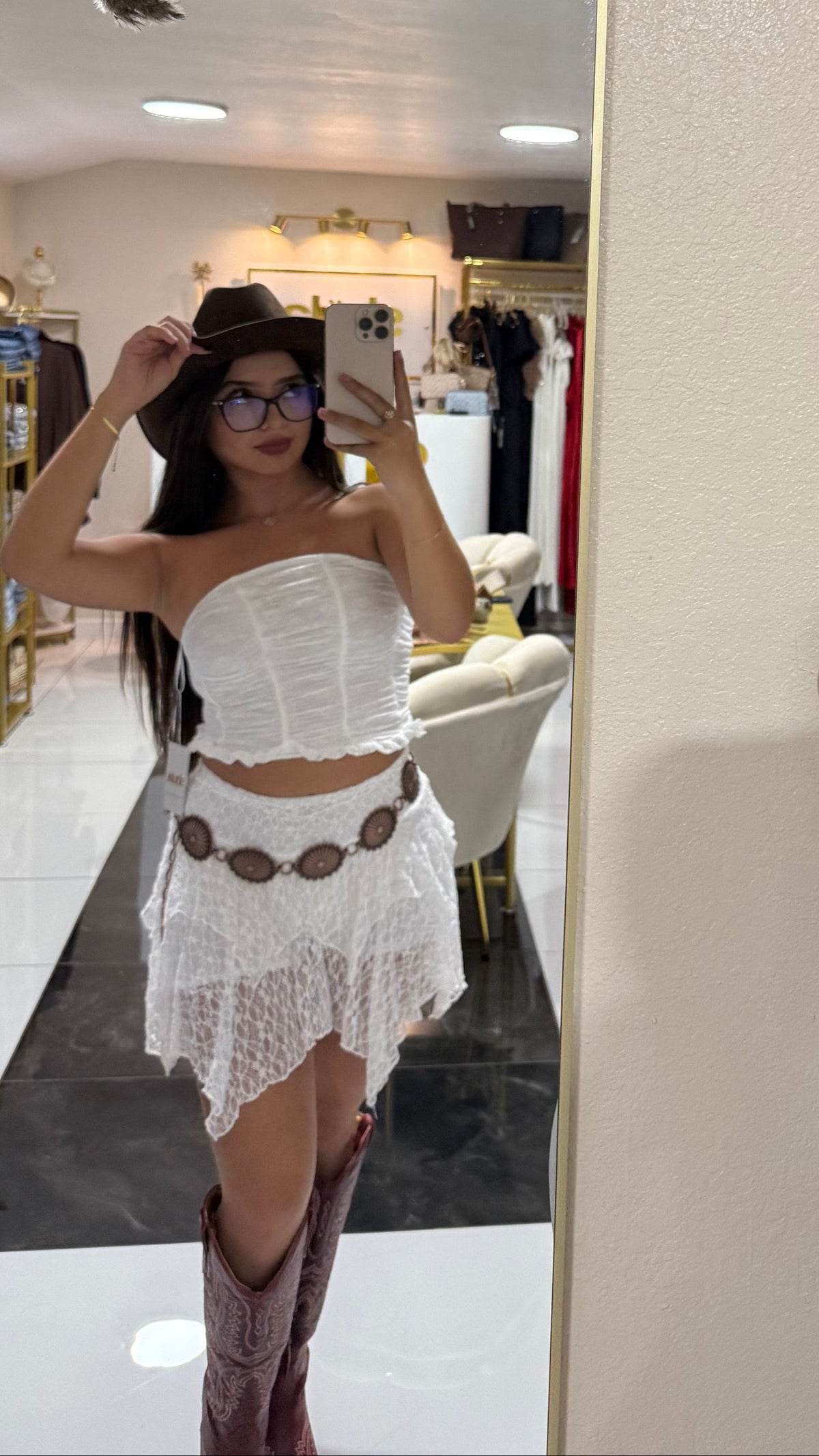 White Lace Tube Top
