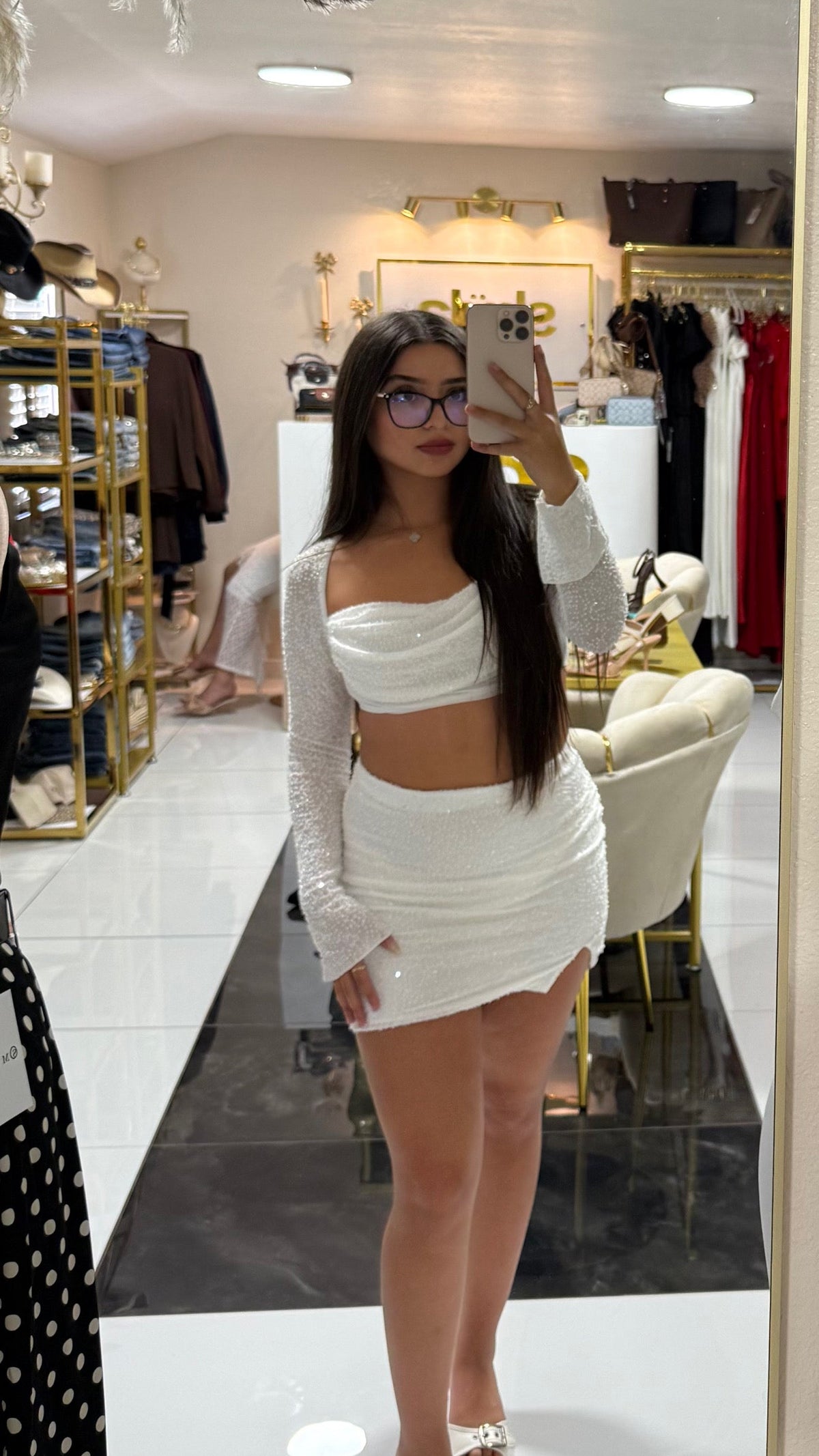 White Crop Two Piece