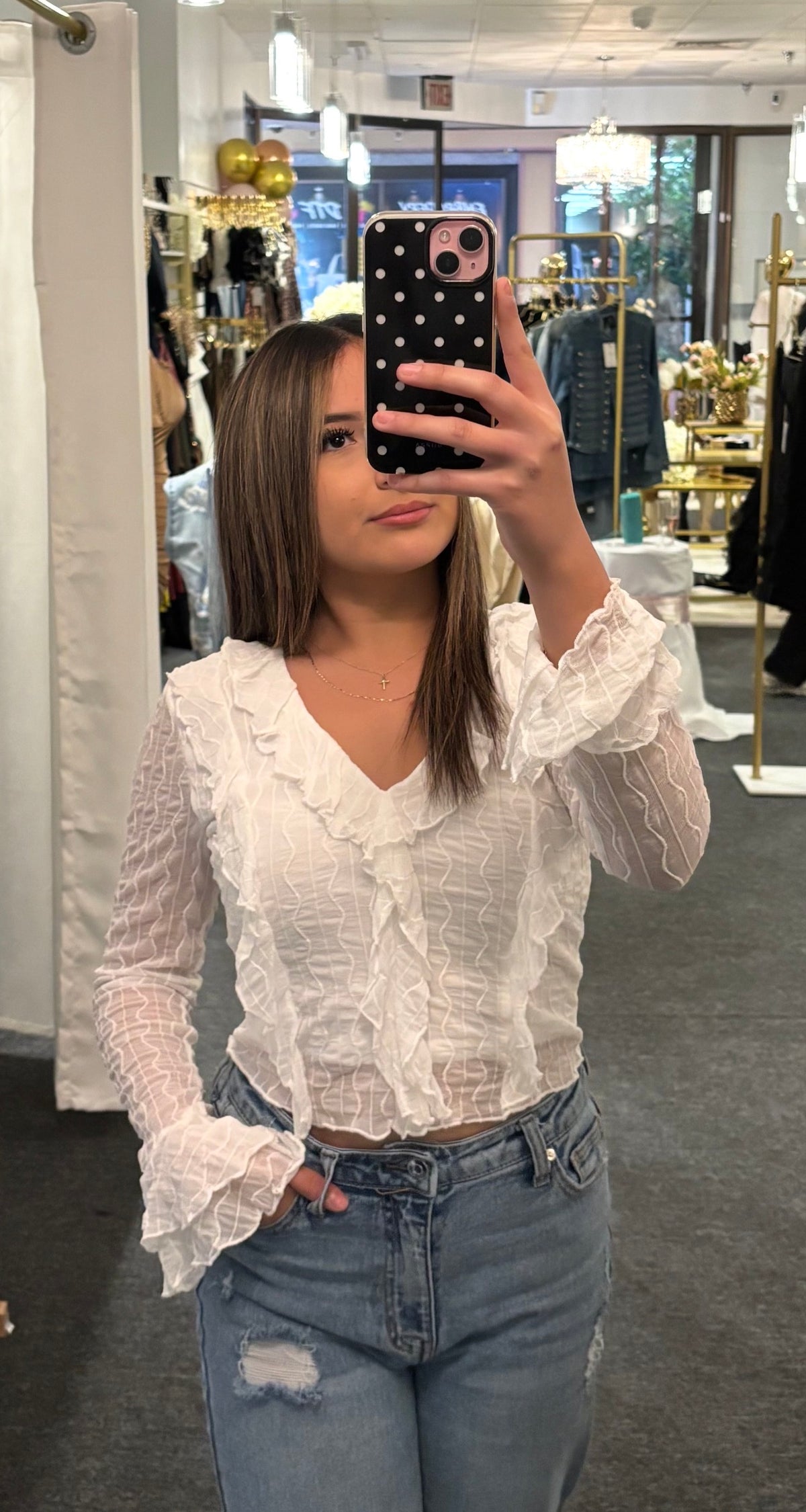 Ivory Ruffled Top
