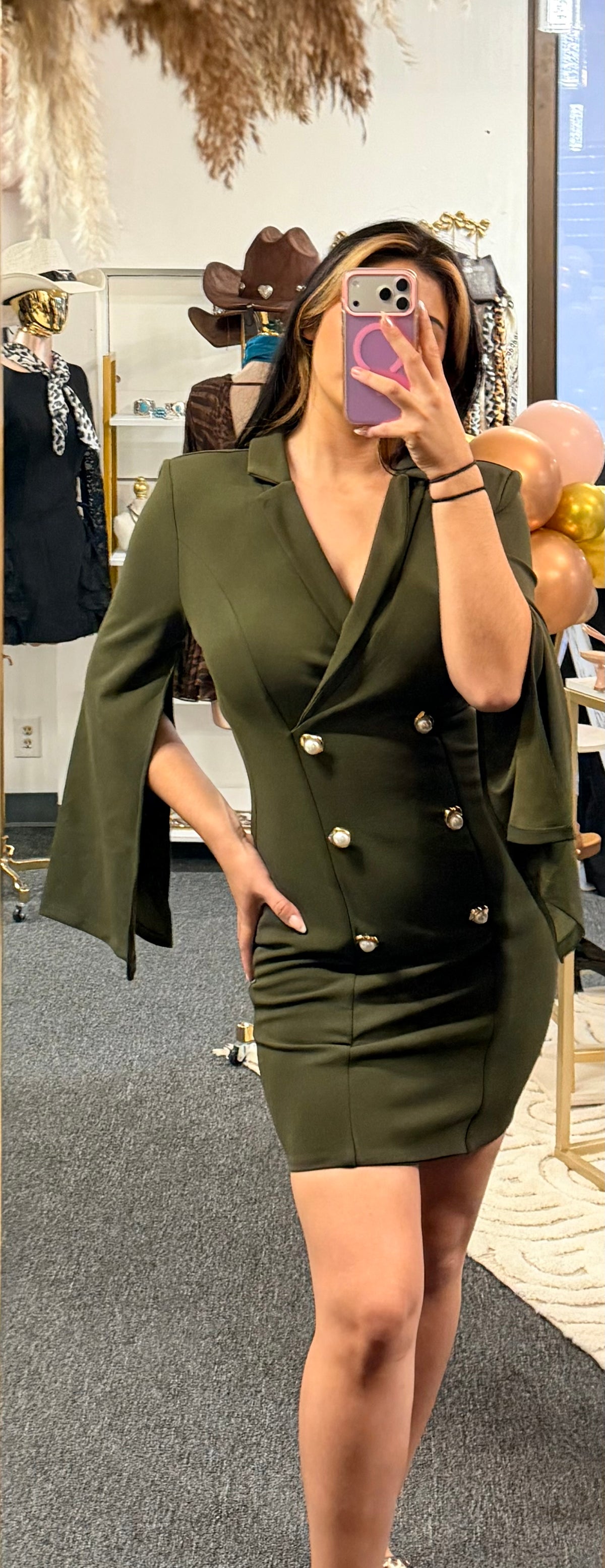 Green Blazer Mini Dress