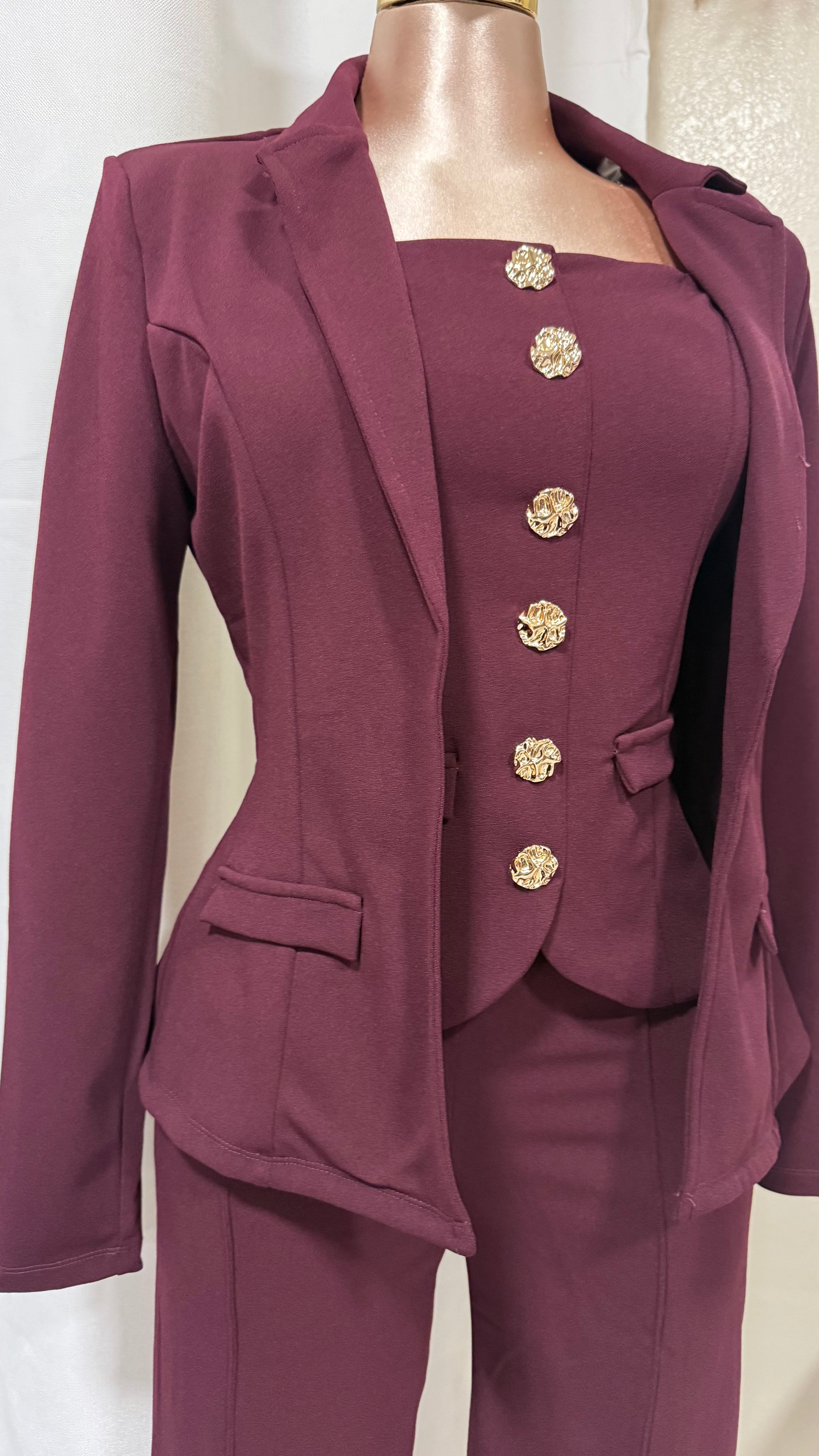 Plum Blazer Set