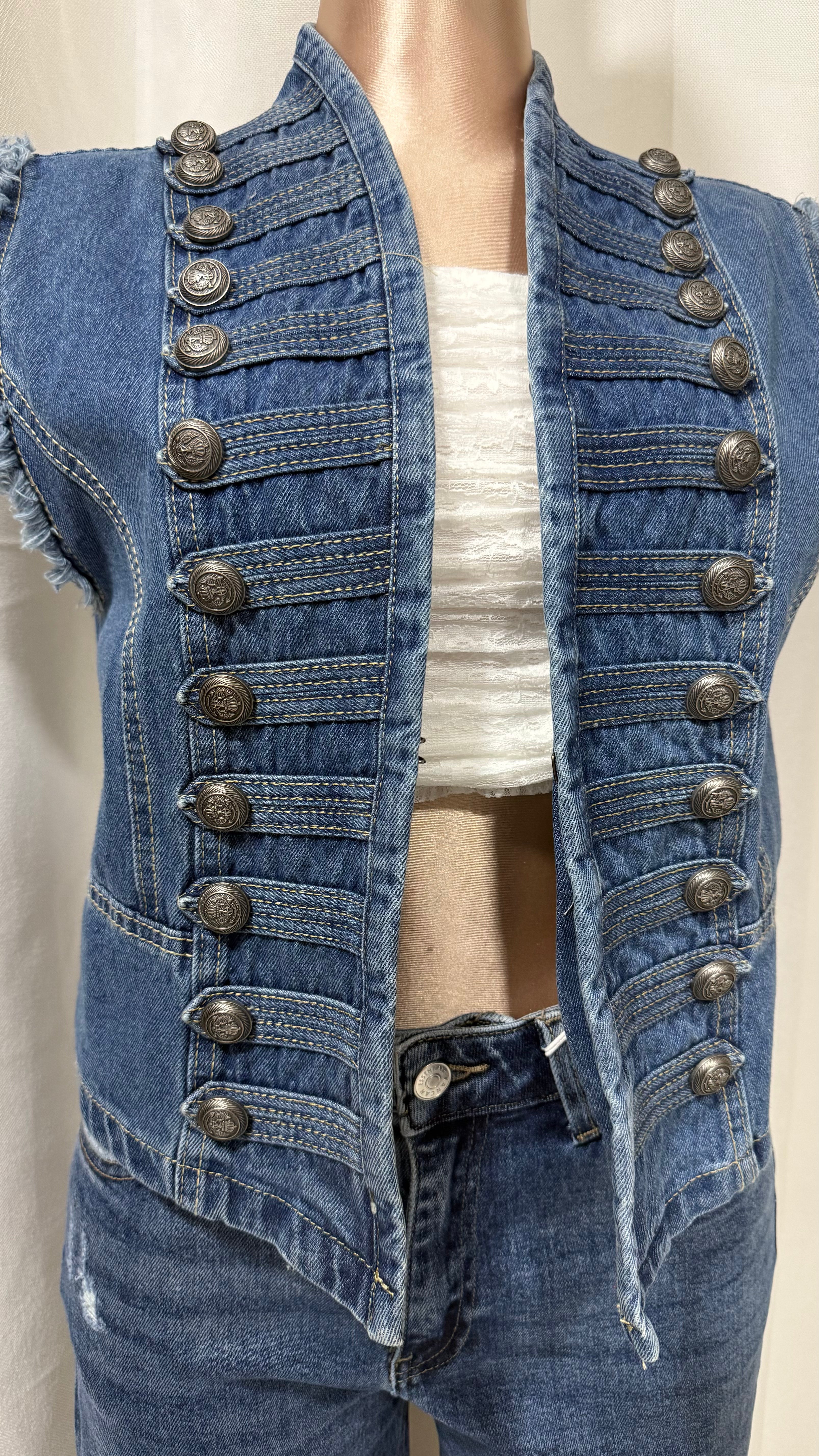 Medium Wash Denim Vest