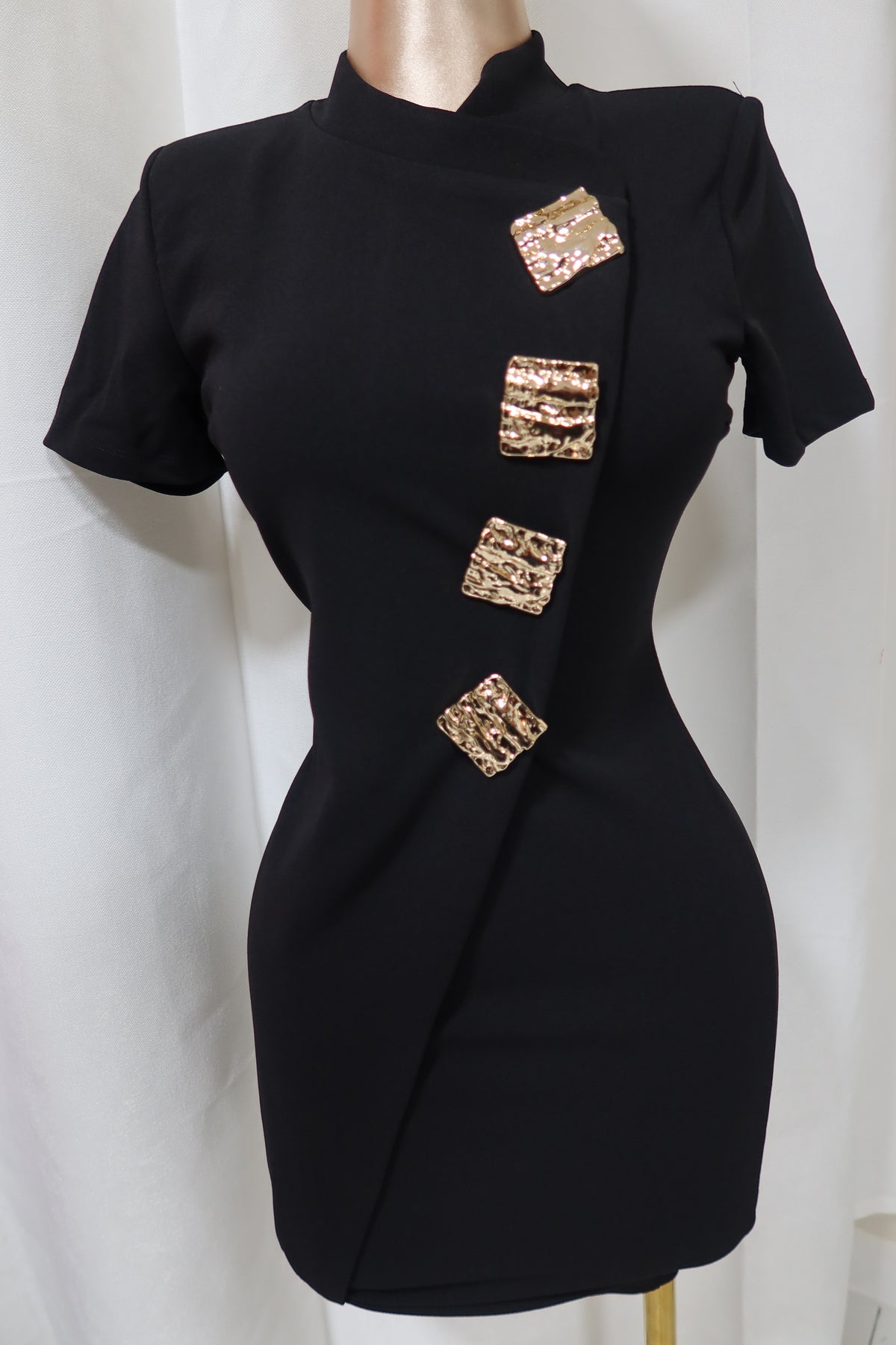 Gold Embellished Bodycon Dress