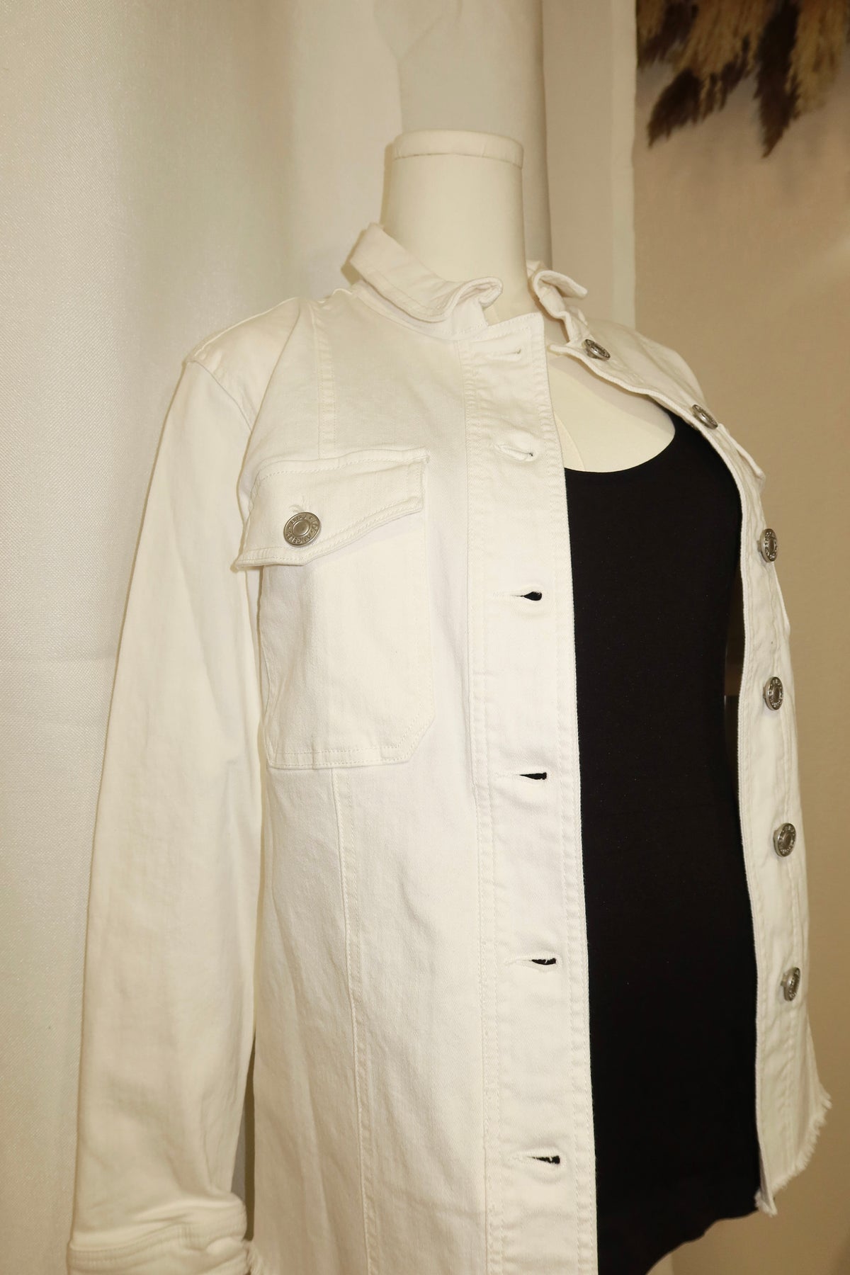 Bone White Denim Jacket