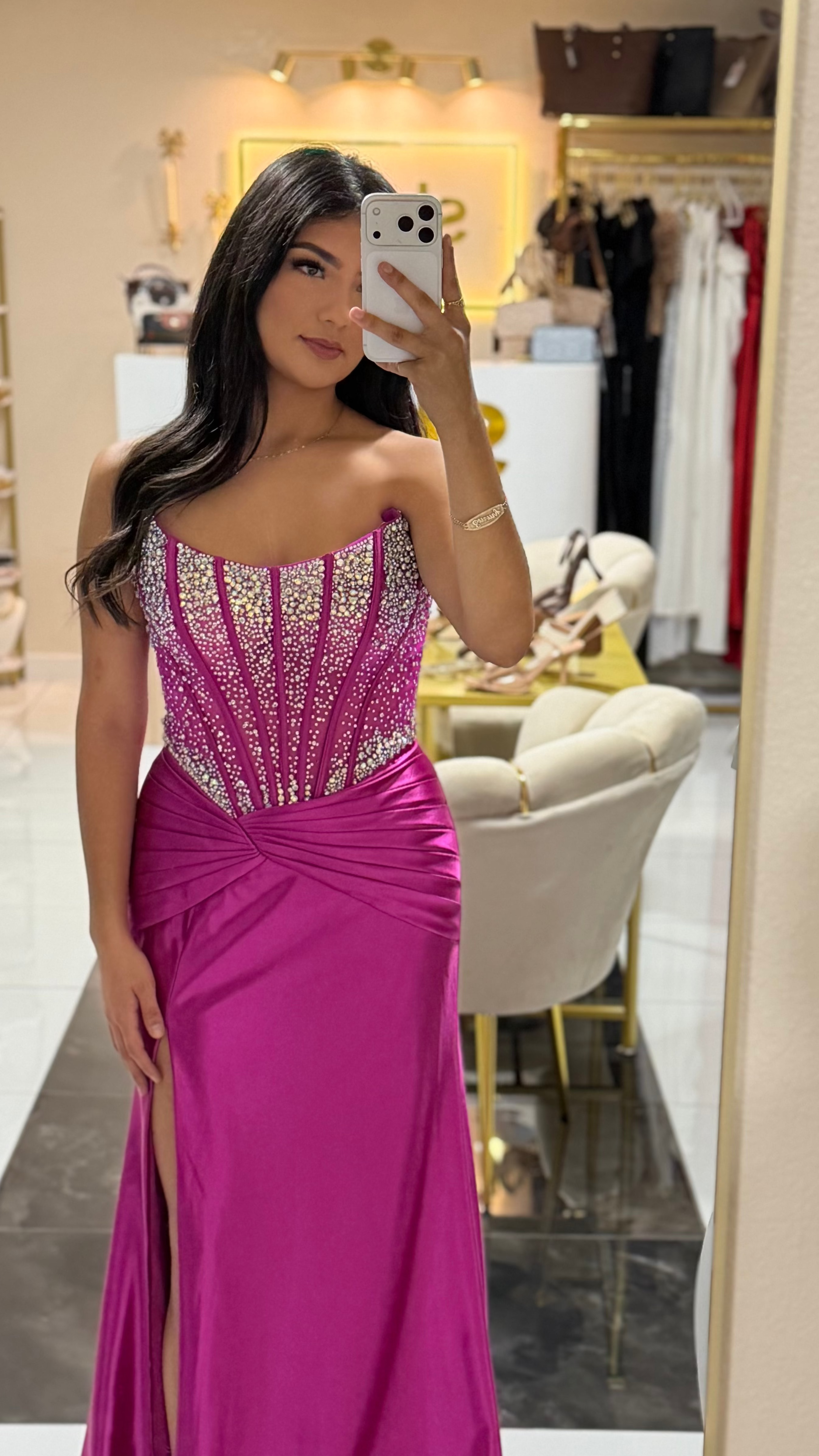 Fuchsia Corset Gown