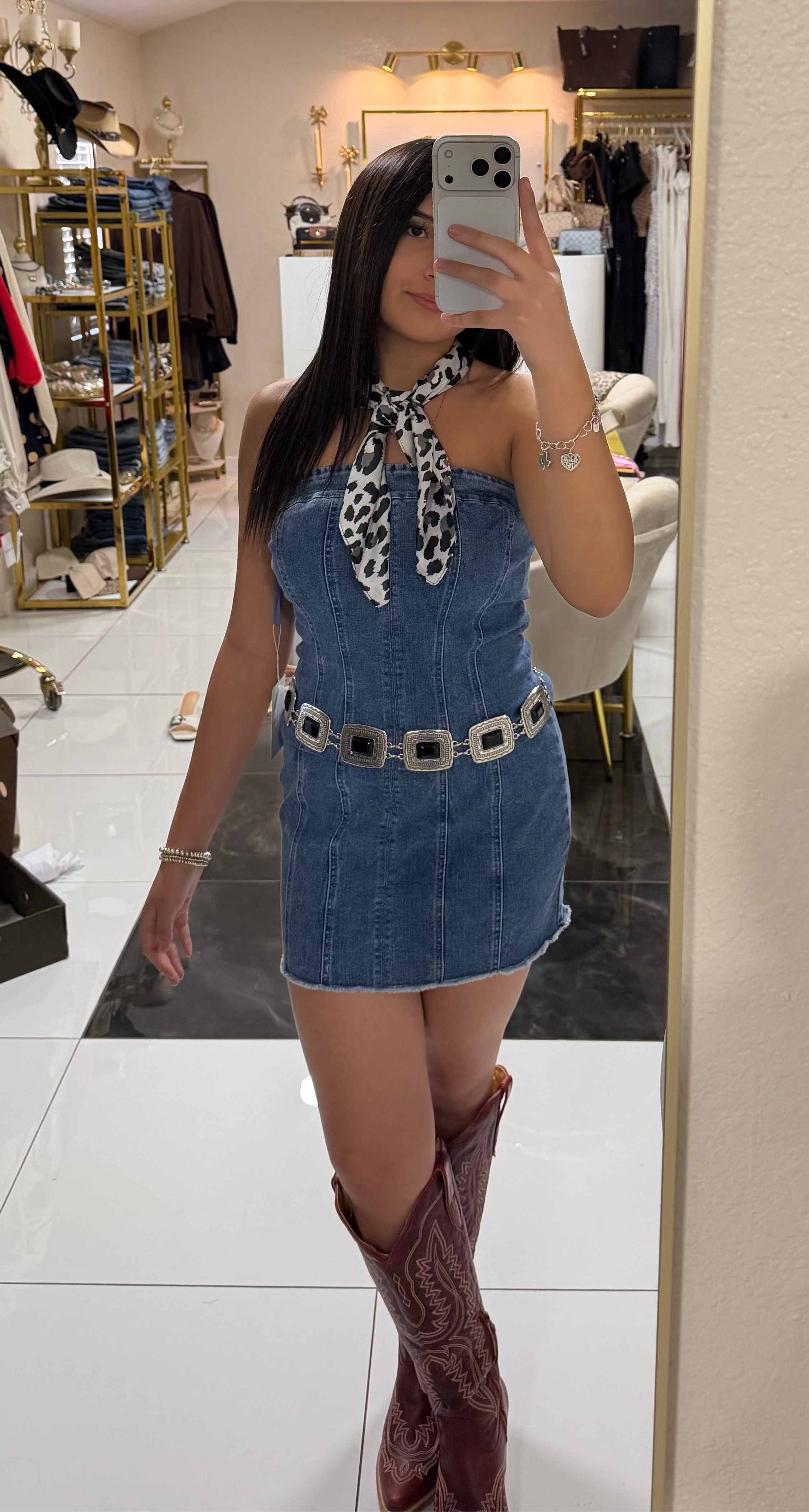 Rodeo Strapless Denim Dress