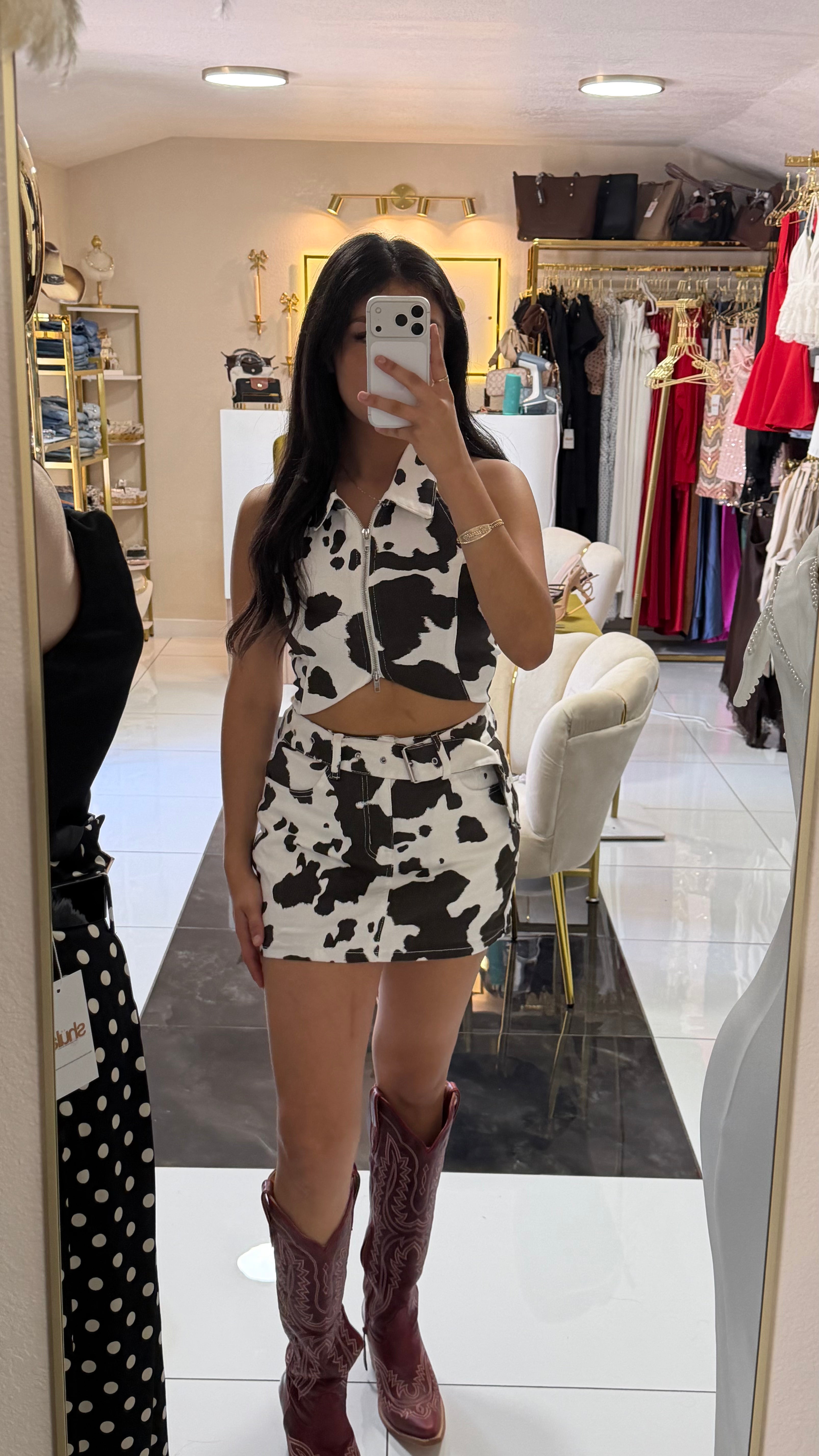 Cow Print Halter Top