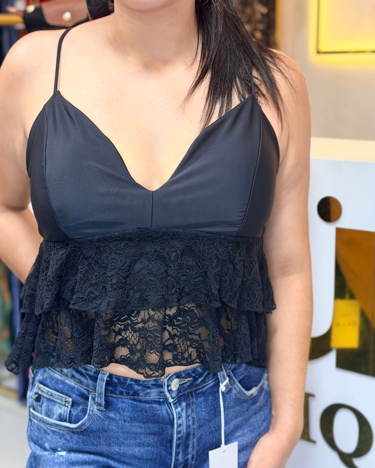 Black Lace Crop
